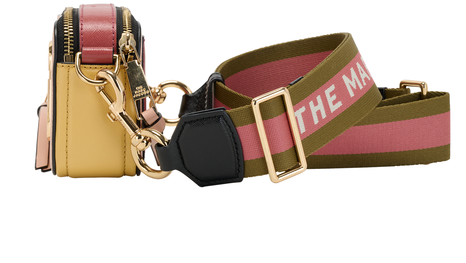 The Snapshot, &pound;150, Handbags, Pink/Yellow, Leather, Bottom view